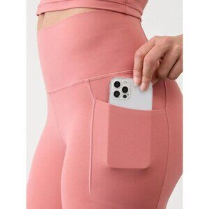 New Athleta S Salutation Stash High Rise Leggings Natural Rose Small Reg